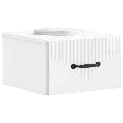 Vegghengt Nattbord 2 pcs Høgglans hvit 34,5 x 33 x 20 cm