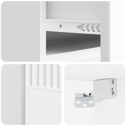 Vegghengt Nattbord 2 pcs Høgglans hvit 49 x 34,5 x 20 cm
