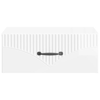 Vegghengt Nattbord 2 pcs Høgglans hvit 49 x 34,5 x 20 cm