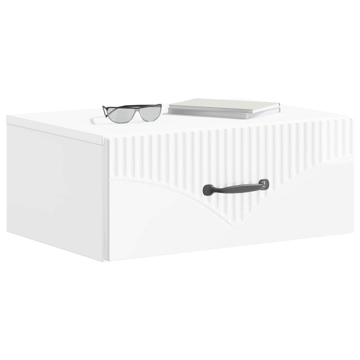 Vegghengt Nattbord 2 pcs Høgglans hvit 49 x 34,5 x 20 cm