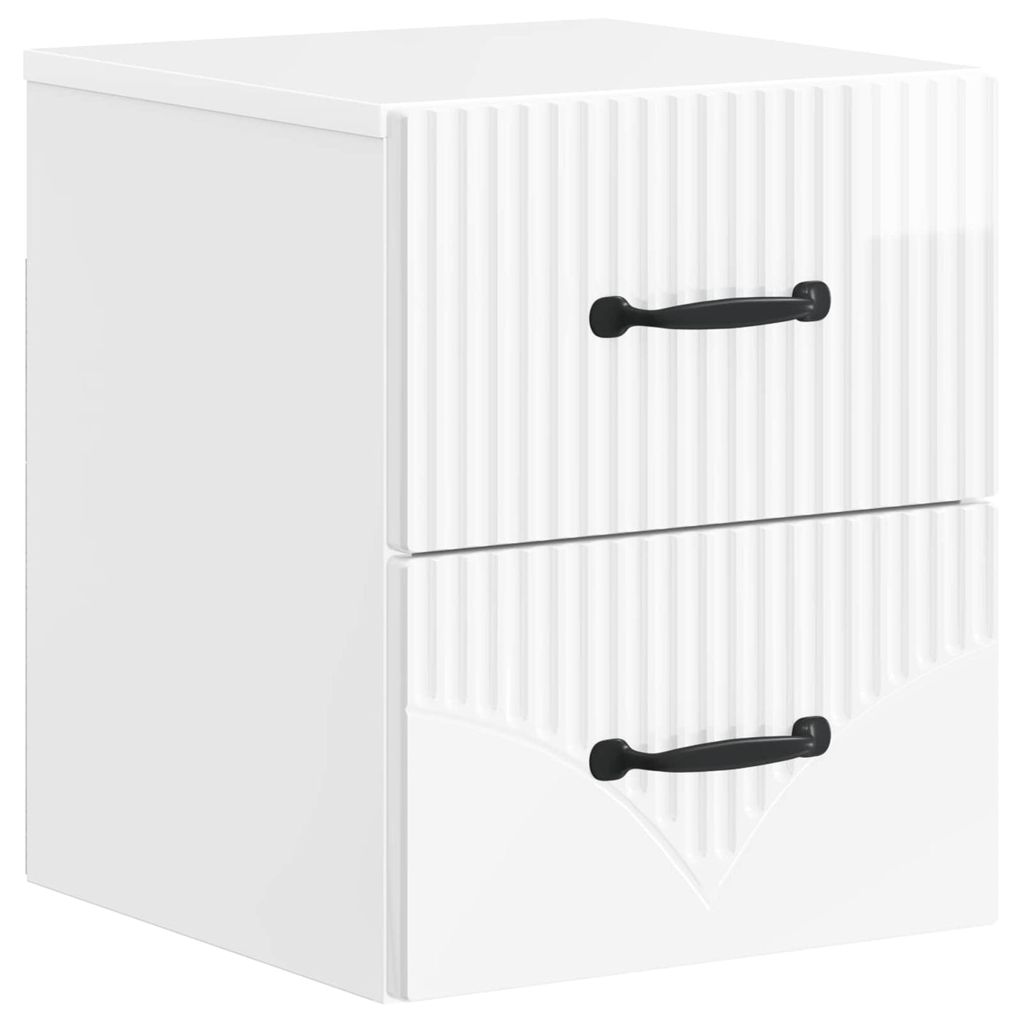 Vegghengt Nattbord 2 pcs Høgglans hvit 34,5 x 33 x 40 cm