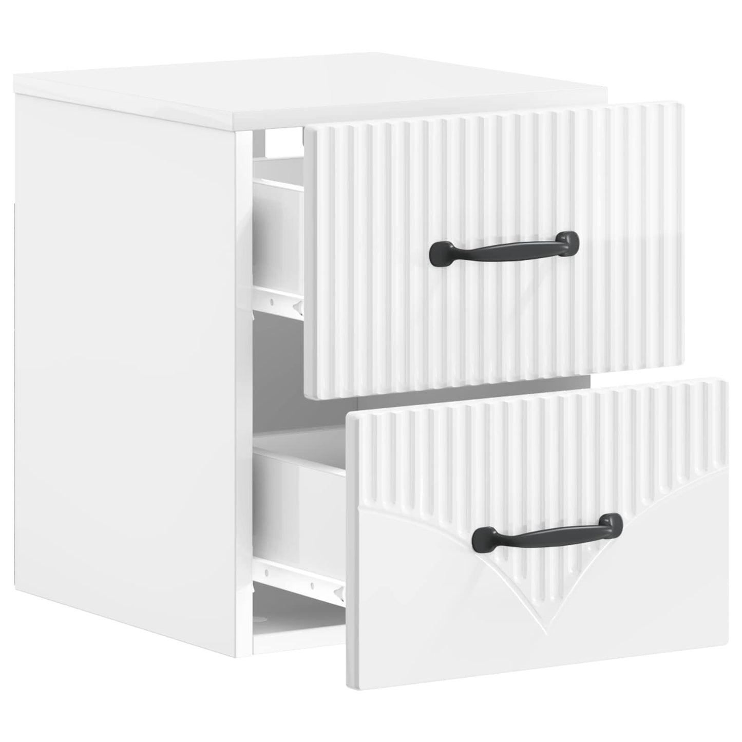 Vegghengt Nattbord 2 pcs Høgglans hvit 34,5 x 33 x 40 cm