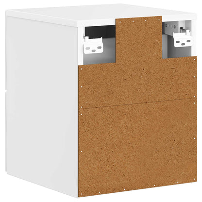 Vegghengt Nattbord 2 pcs Høgglans hvit 34,5 x 33 x 40 cm