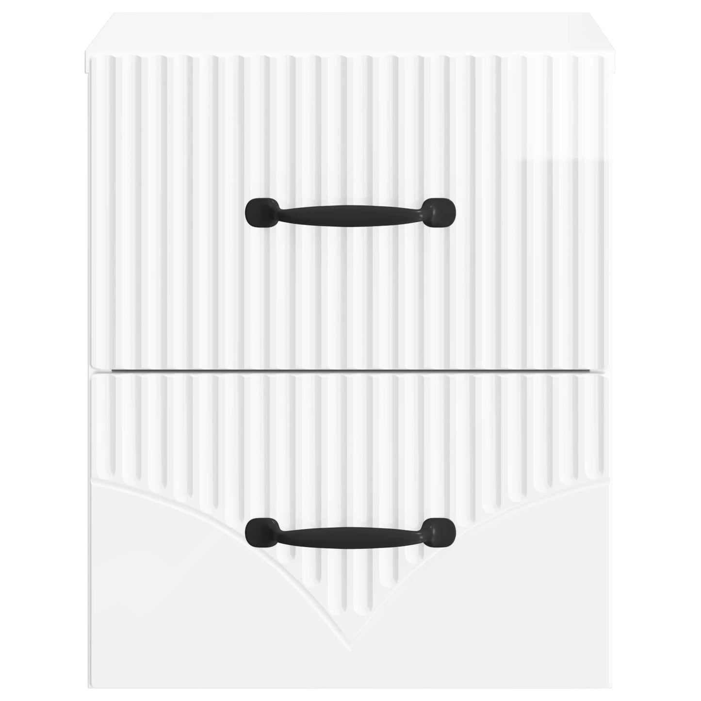 Vegghengt Nattbord 2 pcs Høgglans hvit 34,5 x 33 x 40 cm