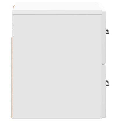 Vegghengt Nattbord 2 pcs Høgglans hvit 34,5 x 33 x 40 cm