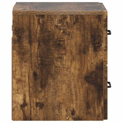Vegghengt Nattbord med skuff 2 pcs Røkt Eik 34,5 x 33 x 40 cm