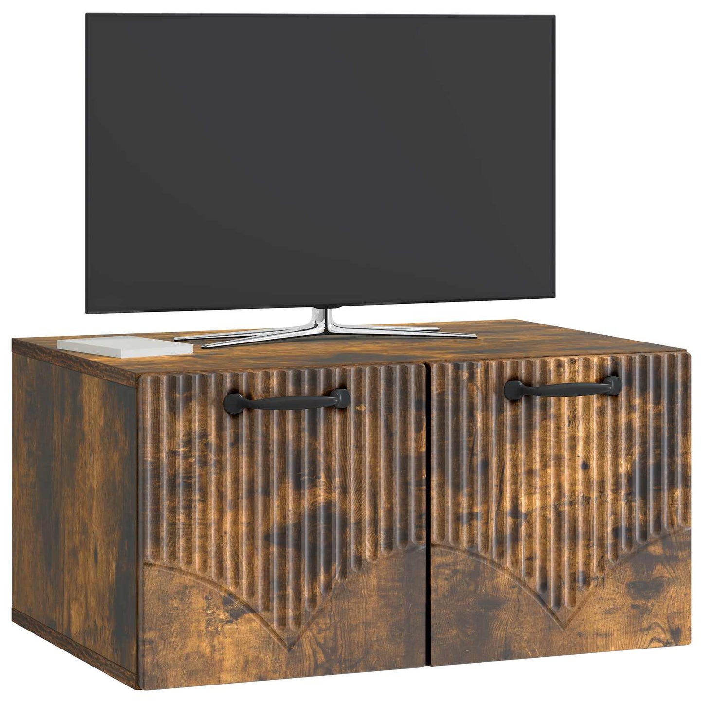 Vegghengt TV skap Røkt Eik 59,5 x 41 x 30 cm Konstruert tre