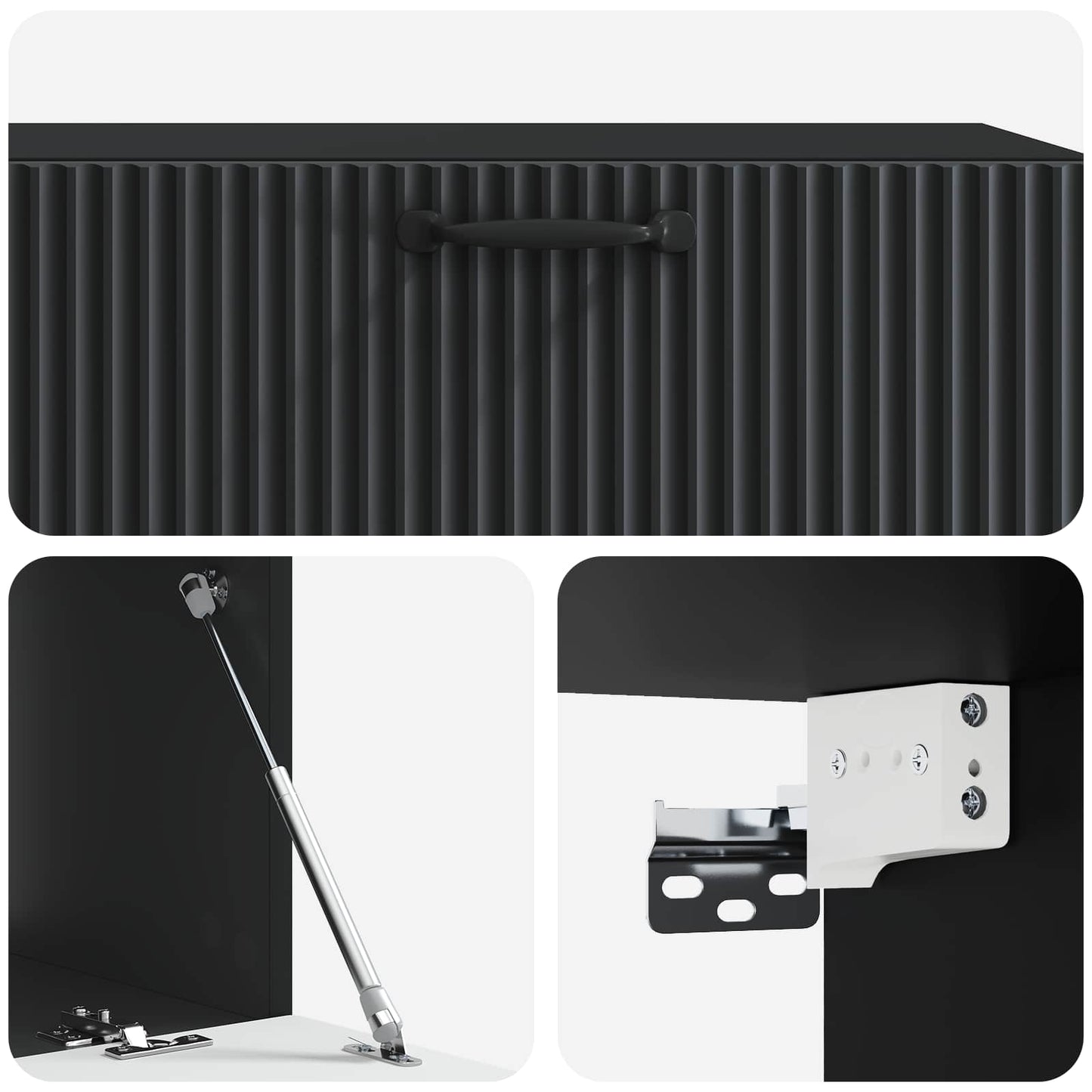 Vegghengt TV skap Svart 98 x 41 x 30 cm Konstruert tre
