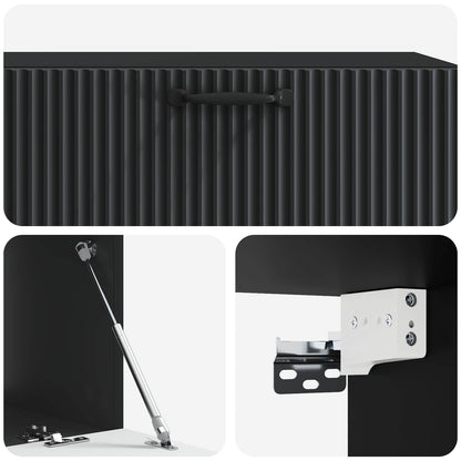 Vegghengt TV skap Svart 98 x 41 x 30 cm Konstruert tre