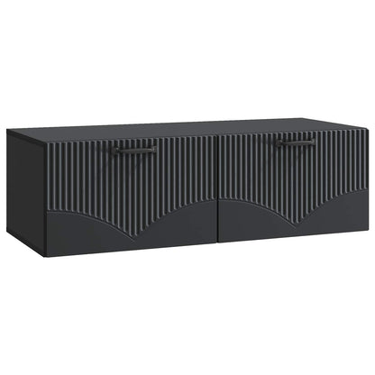 Vegghengt TV skap Svart 98 x 41 x 30 cm Konstruert tre