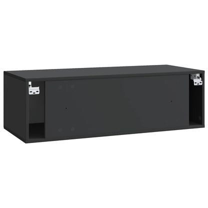 Vegghengt TV skap Svart 98 x 41 x 30 cm Konstruert tre