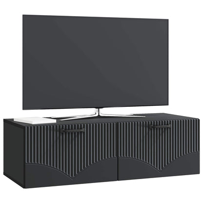 Vegghengt TV skap Svart 98 x 41 x 30 cm Konstruert tre