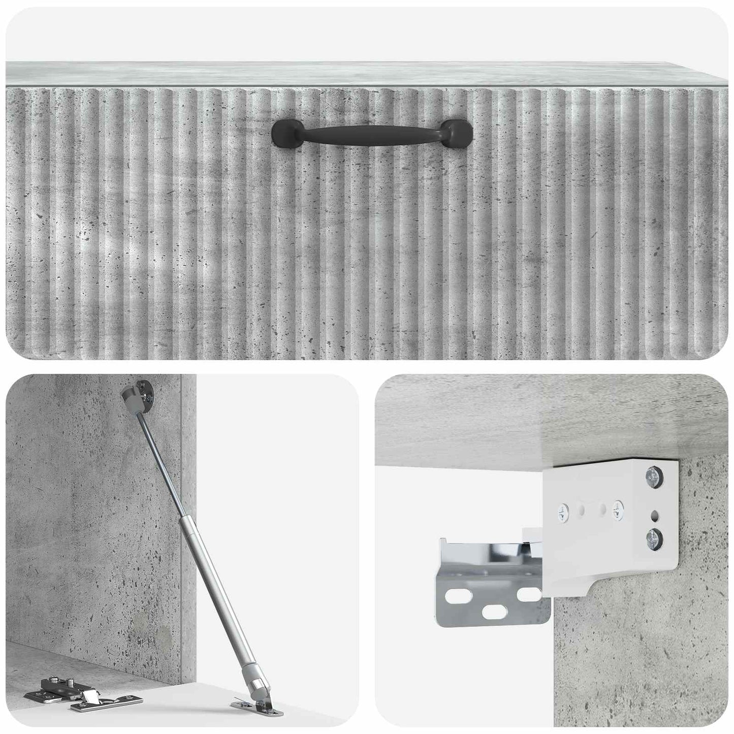 Vegghengt TV skap Betonggrå 98 x 41 x 30 cm Konstruert tre