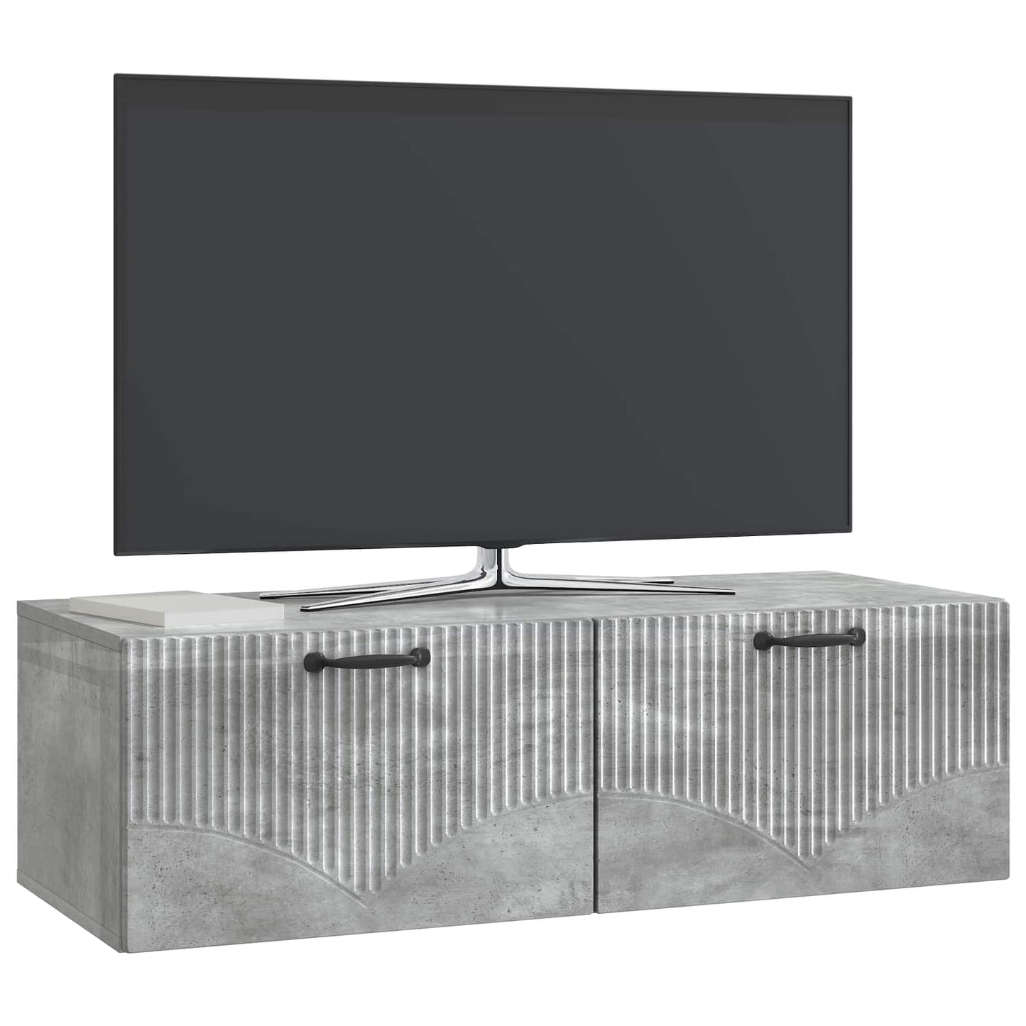 Vegghengt TV skap Betonggrå 98 x 41 x 30 cm Konstruert tre