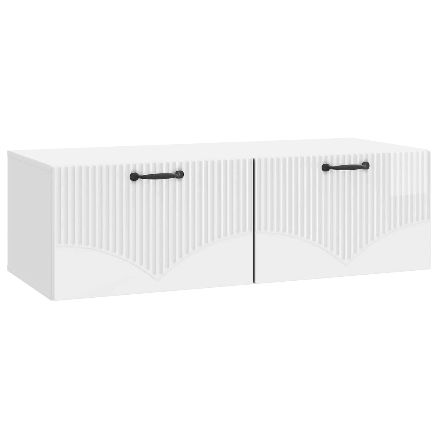 Vegghengt TV skap Høgglans hvit 98 x 41 x 30 cm Konstruert tre