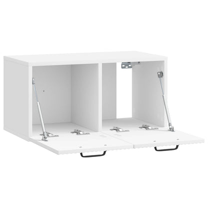 Vegghengt TV skap Veggmontert Høgglans hvit 59,5 x 31 x 30 cm
