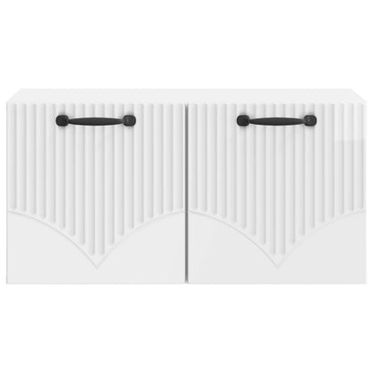Vegghengt TV skap Veggmontert Høgglans hvit 59,5 x 31 x 30 cm