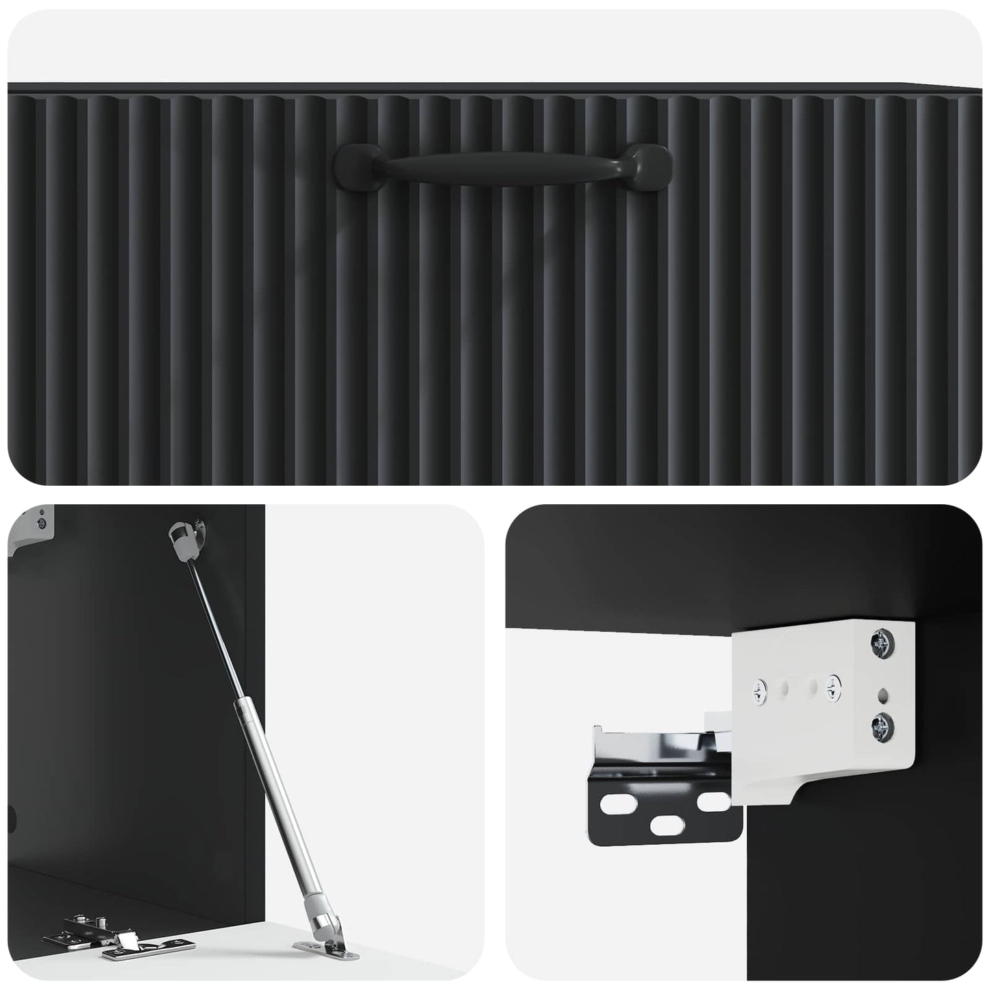 Vegghengt TV skap Svart 78,5 x 31 x 30 cm Konstruert tre