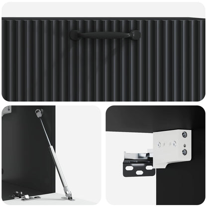 Vegghengt TV skap Svart 78,5 x 31 x 30 cm Konstruert tre