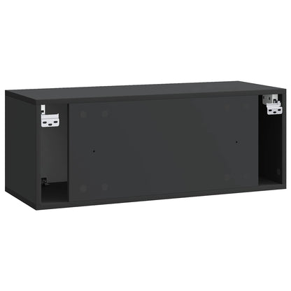 Vegghengt TV skap Svart 78,5 x 31 x 30 cm Konstruert tre