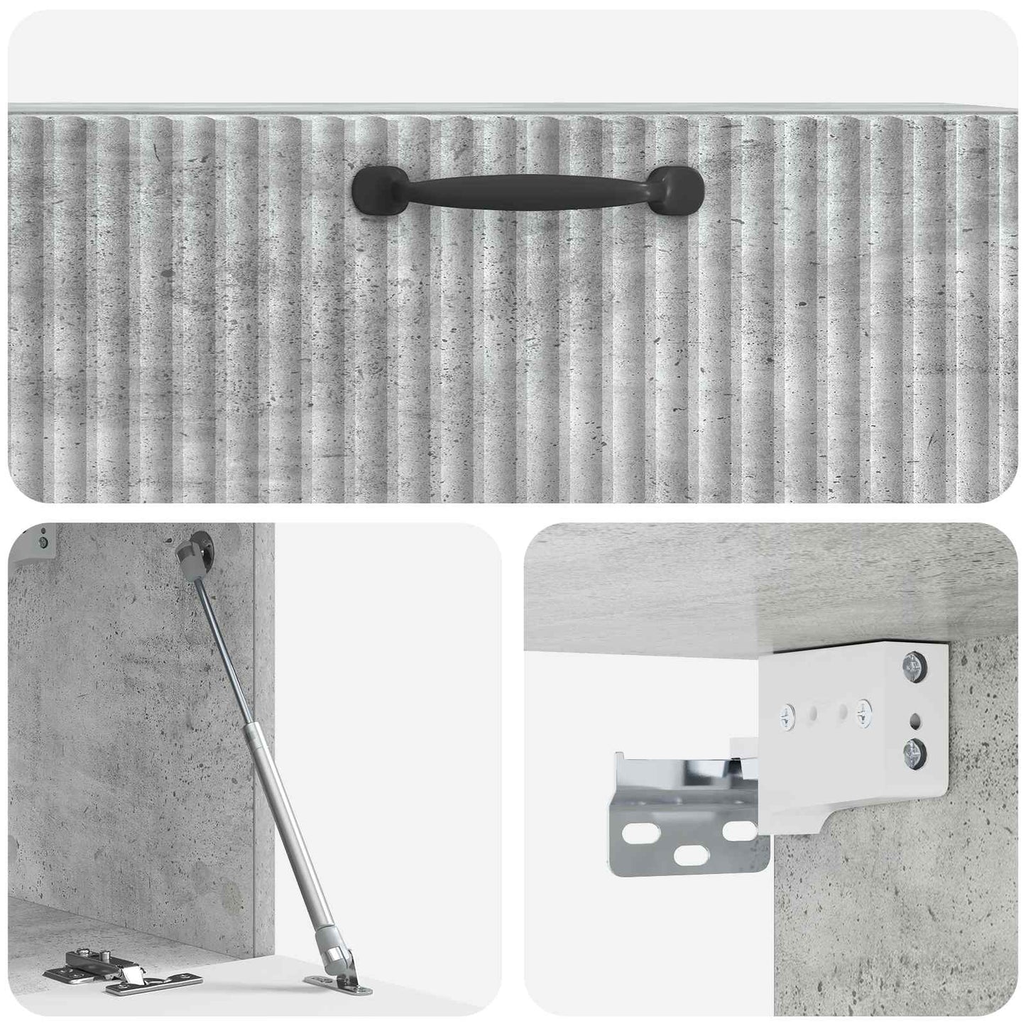 Vegghengt TV skap Betonggrå 78,5 x 31 x 30 cm Konstruert tre