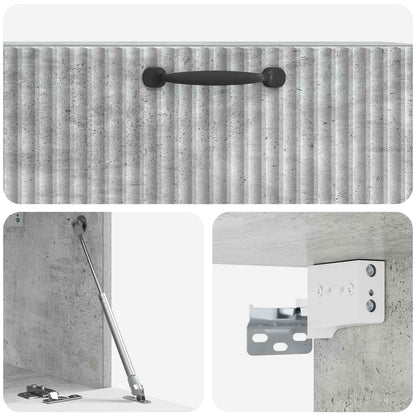 Vegghengt TV skap Betonggrå 78,5 x 31 x 30 cm Konstruert tre