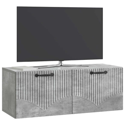 Vegghengt TV skap Betonggrå 78,5 x 31 x 30 cm Konstruert tre