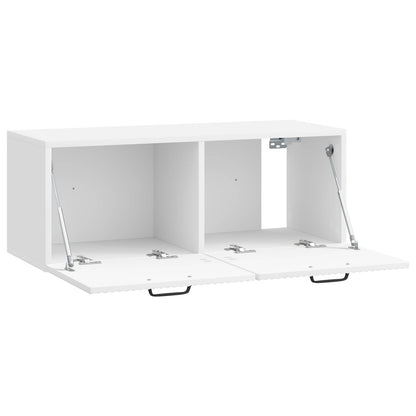 Vegghengt TV skap Veggmontert Høgglans hvit 78,5 x 31 x 30 cm