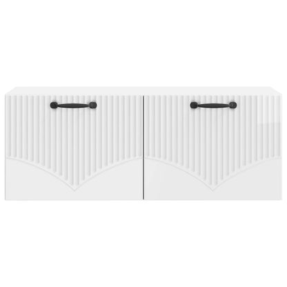 Vegghengt TV skap Veggmontert Høgglans hvit 78,5 x 31 x 30 cm