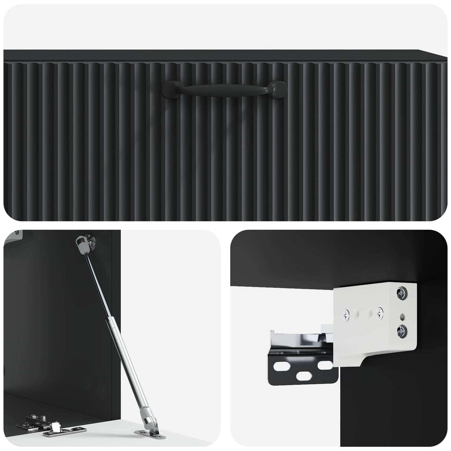 Vegghengt TV skap Svart 98 x 31 x 30 cm Konstruert tre