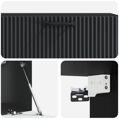 Vegghengt TV skap Svart 98 x 31 x 30 cm Konstruert tre