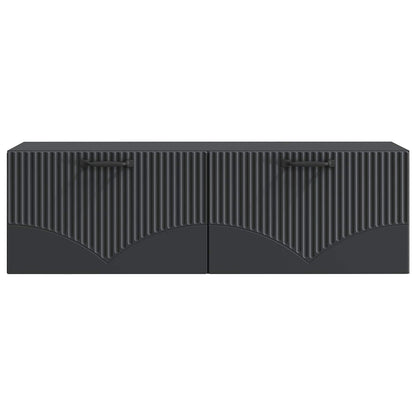 Vegghengt TV skap Svart 98 x 31 x 30 cm Konstruert tre
