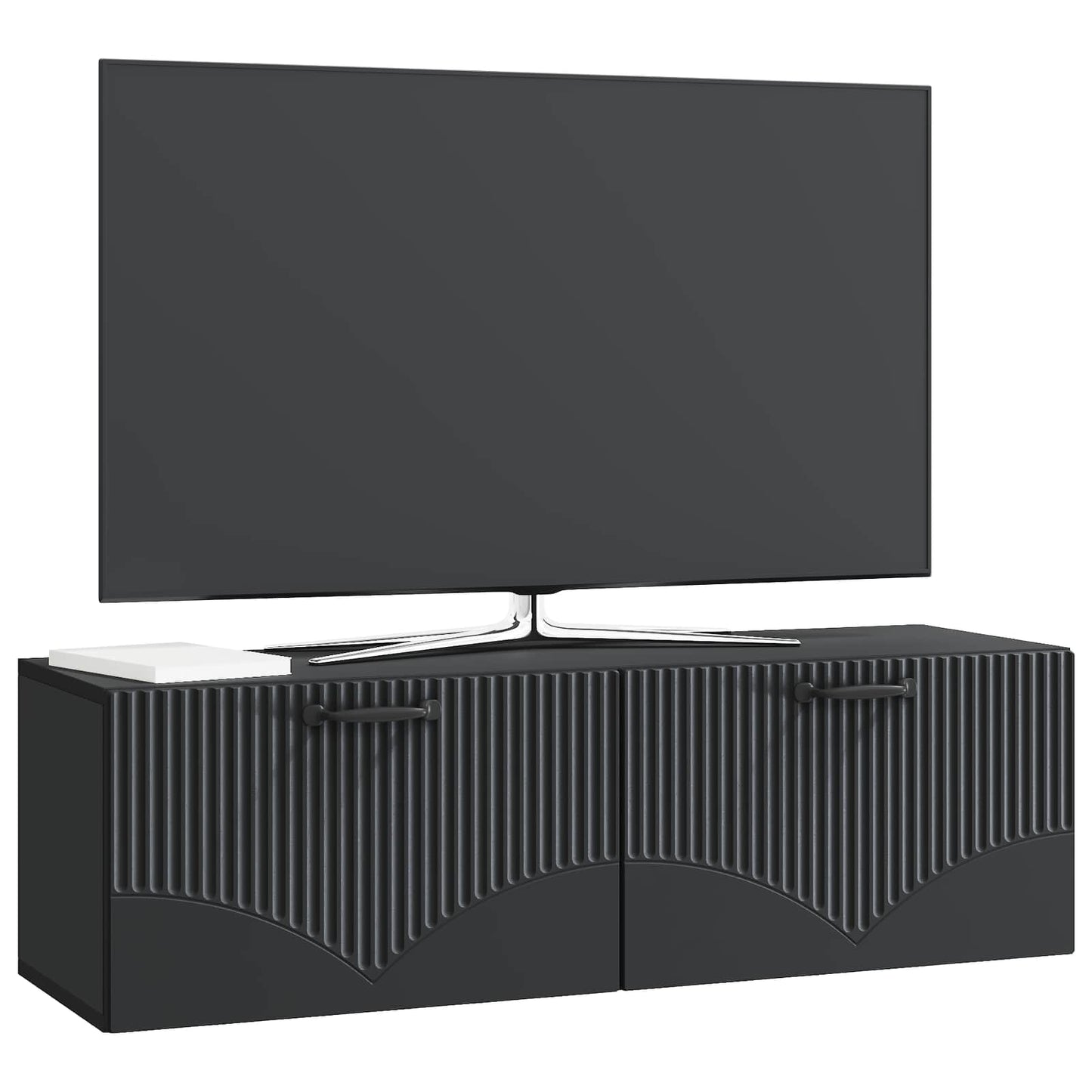 Vegghengt TV skap Svart 98 x 31 x 30 cm Konstruert tre