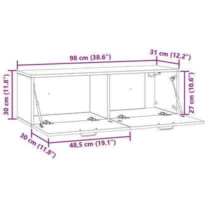 Vegghengt TV skap Svart 98 x 31 x 30 cm Konstruert tre