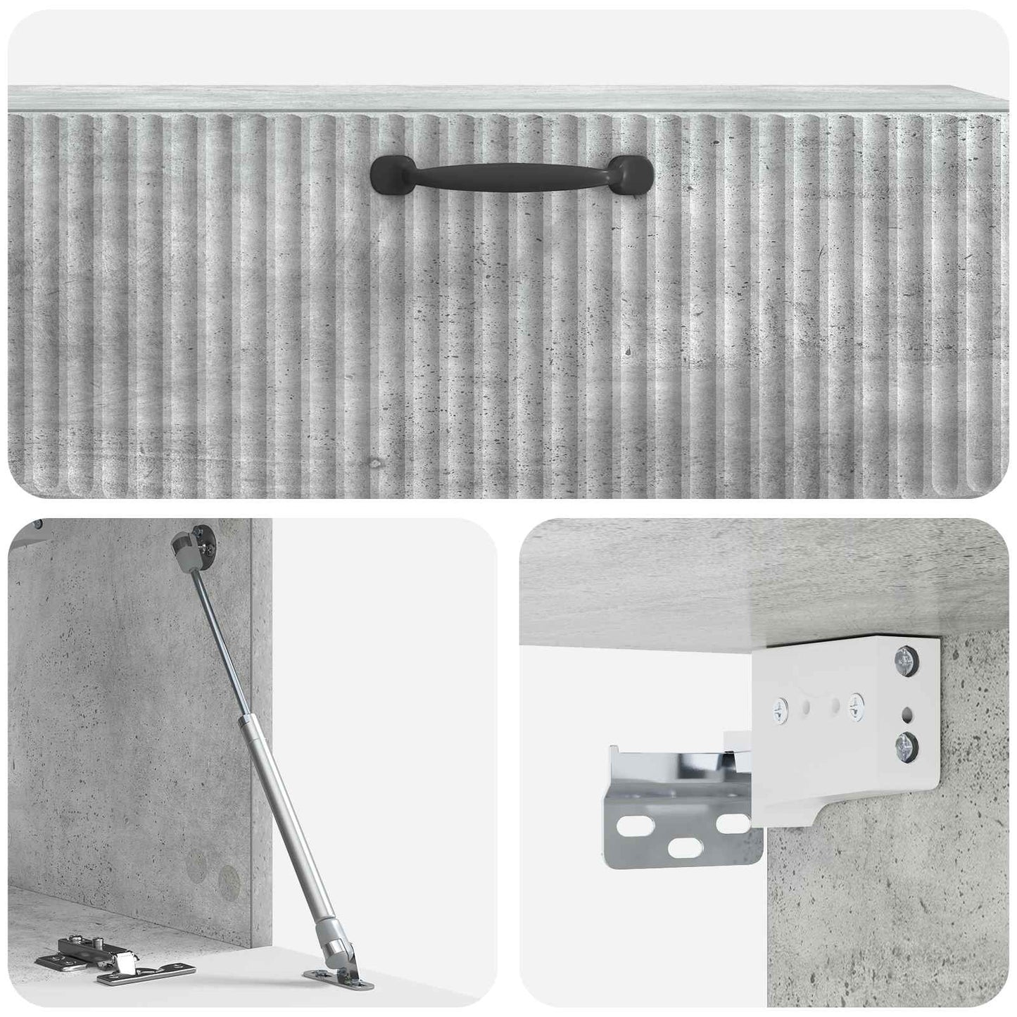 Vegghengt TV skap Betonggrå 98 x 31 x 30 cm Konstruert tre