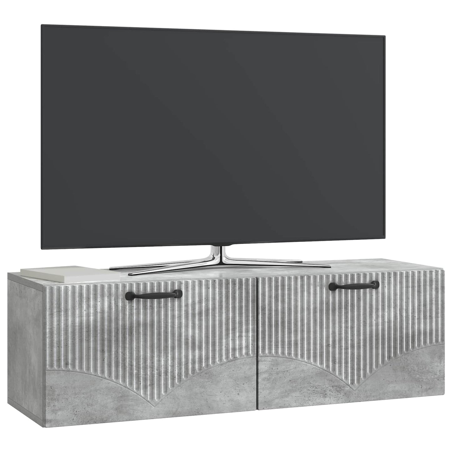 Vegghengt TV skap Betonggrå 98 x 31 x 30 cm Konstruert tre