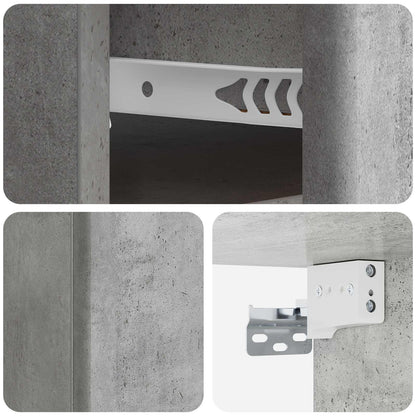 Vegghengt Nattbord med skuff 2 pcs Betonggrå 34,5 x 33 x 20 cm