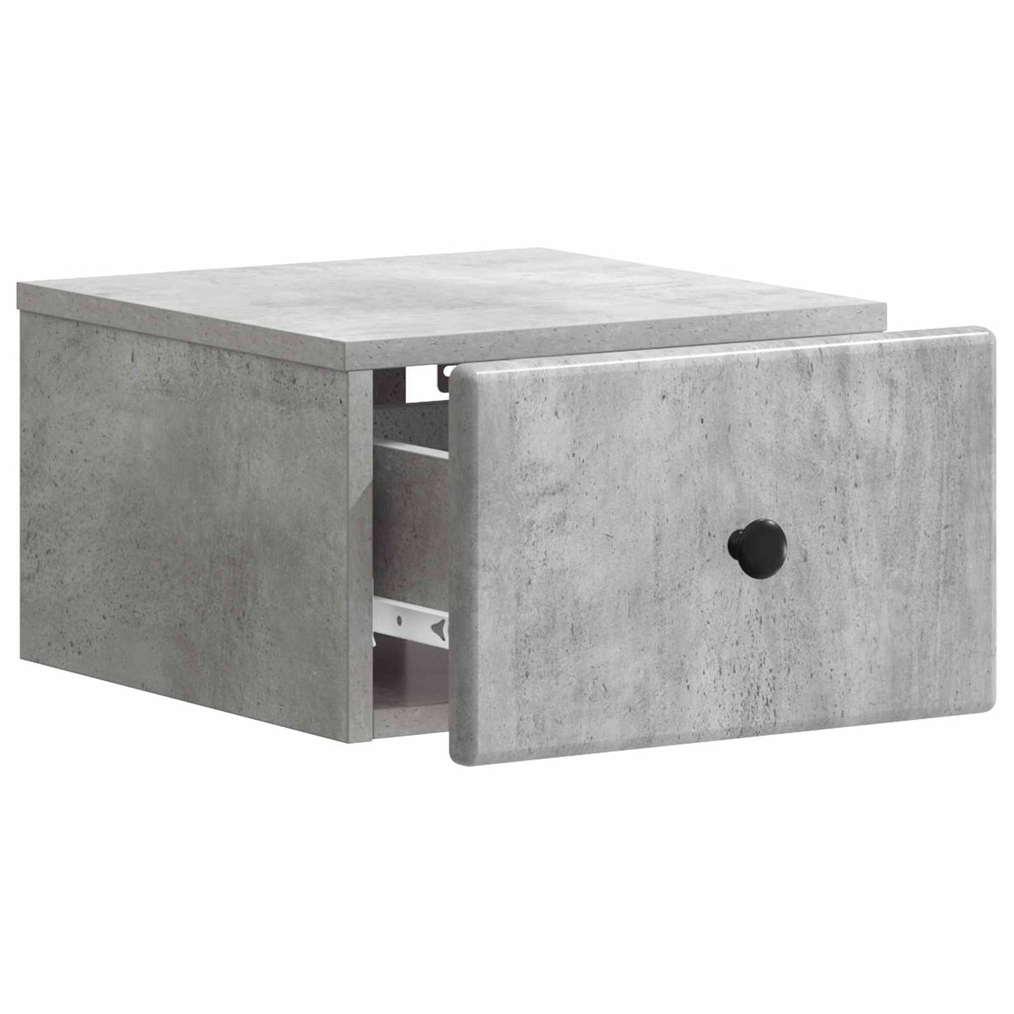 Vegghengt Nattbord med skuff 2 pcs Betonggrå 34,5 x 33 x 20 cm