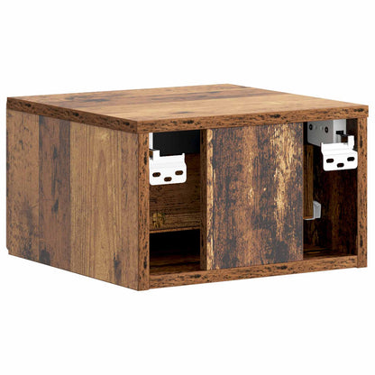 Vegghengt Nattbord 2 pcs Gammelt tre 34,5 x 33 x 20 cm