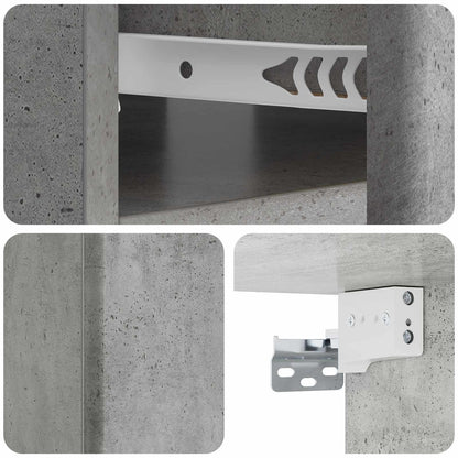 Vegghengt Nattbord med skuff 2 pcs Betonggrå 49 x 34,5 x 20 cm