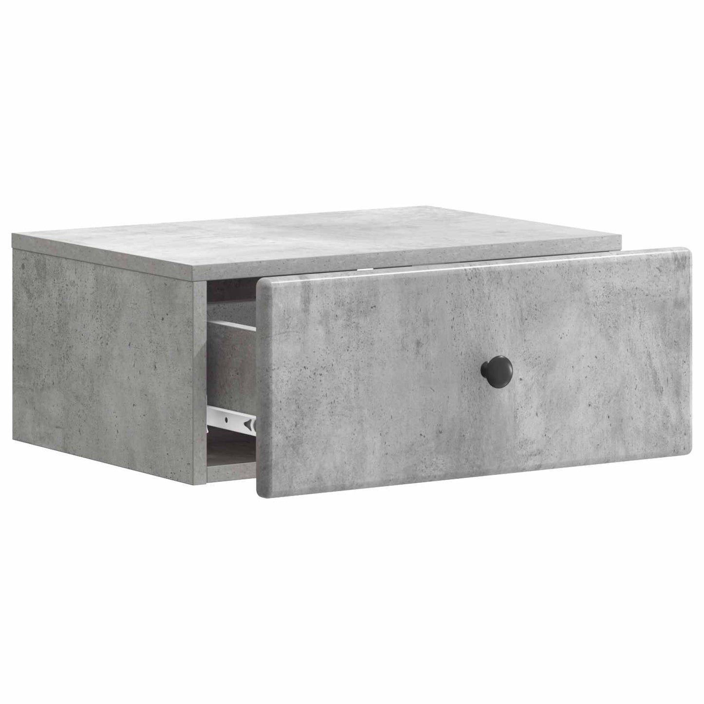 Vegghengt Nattbord med skuff 2 pcs Betonggrå 49 x 34,5 x 20 cm