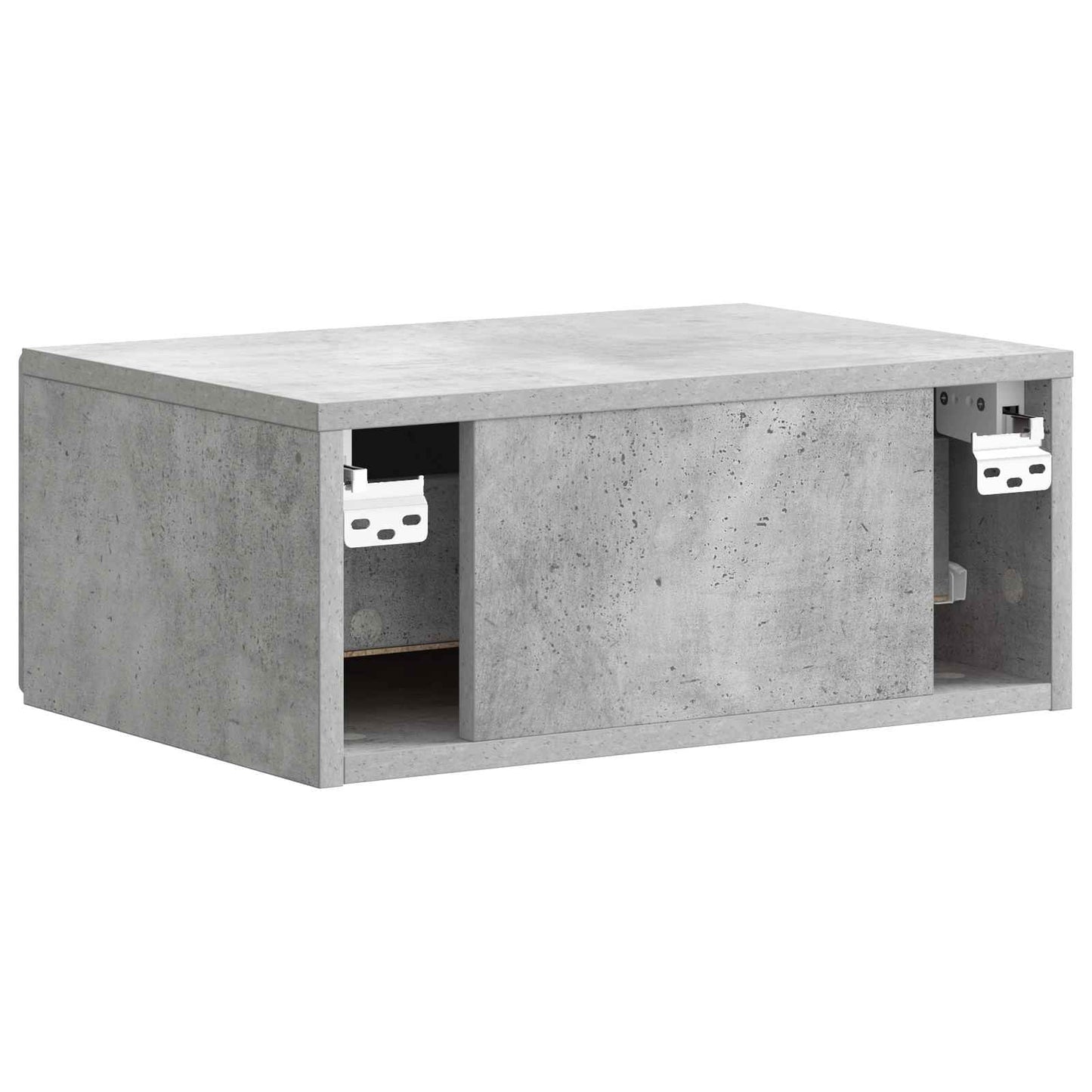 Vegghengt Nattbord med skuff 2 pcs Betonggrå 49 x 34,5 x 20 cm