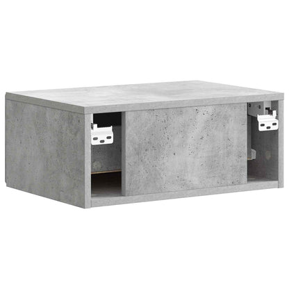 Vegghengt Nattbord med skuff 2 pcs Betonggrå 49 x 34,5 x 20 cm