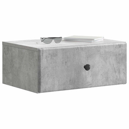 Vegghengt Nattbord med skuff 2 pcs Betonggrå 49 x 34,5 x 20 cm