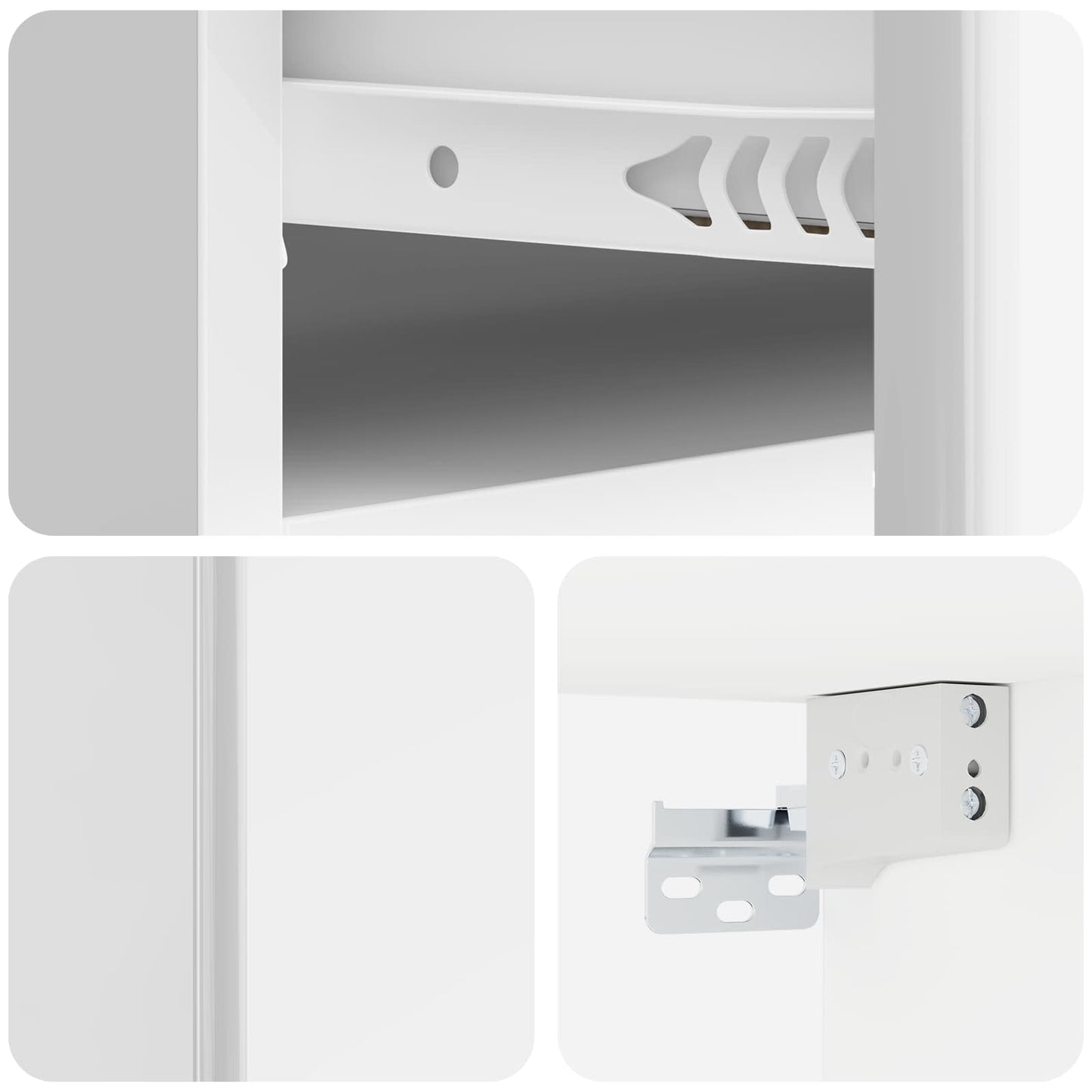 Vegghengt Nattbord 2 pcs Høgglans hvit 49 x 34,5 x 20 cm