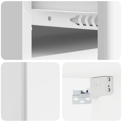 Vegghengt Nattbord 2 pcs Høgglans hvit 49 x 34,5 x 20 cm
