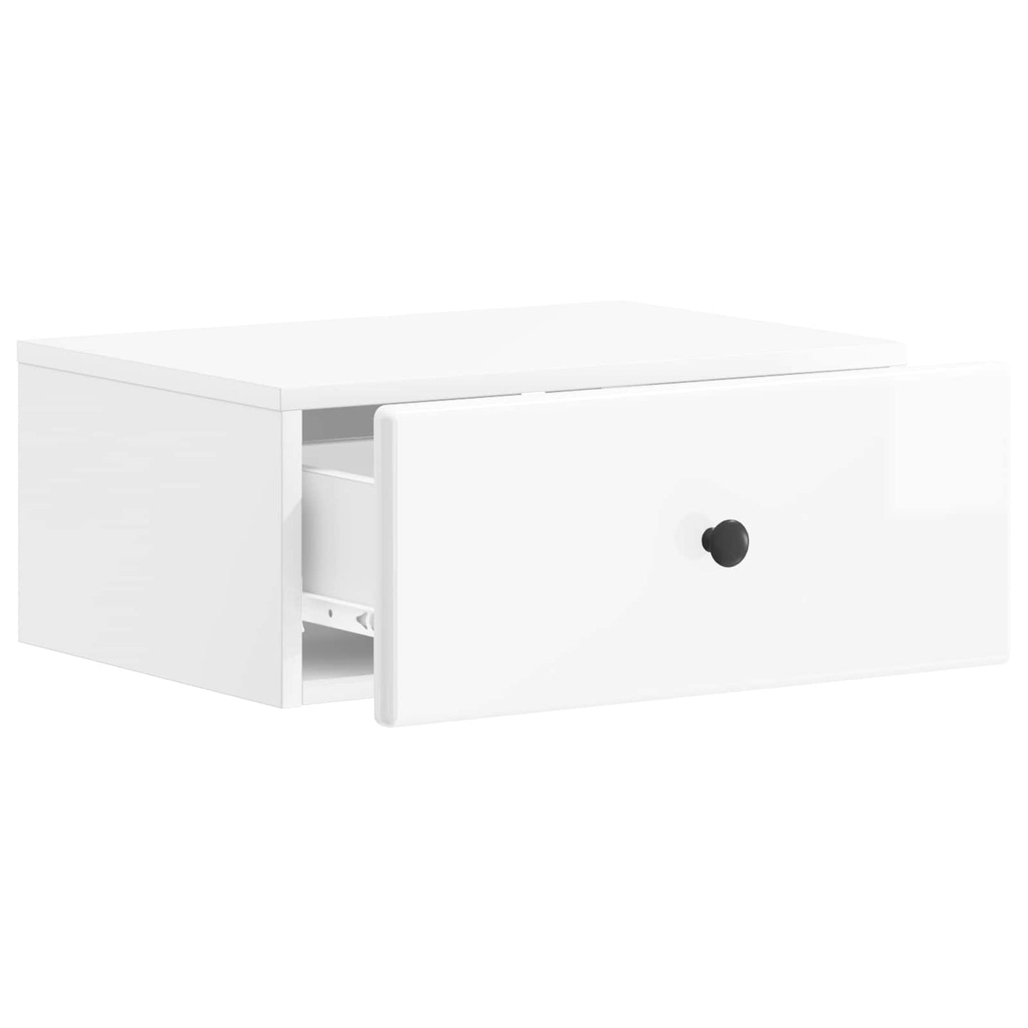 Vegghengt Nattbord 2 pcs Høgglans hvit 49 x 34,5 x 20 cm