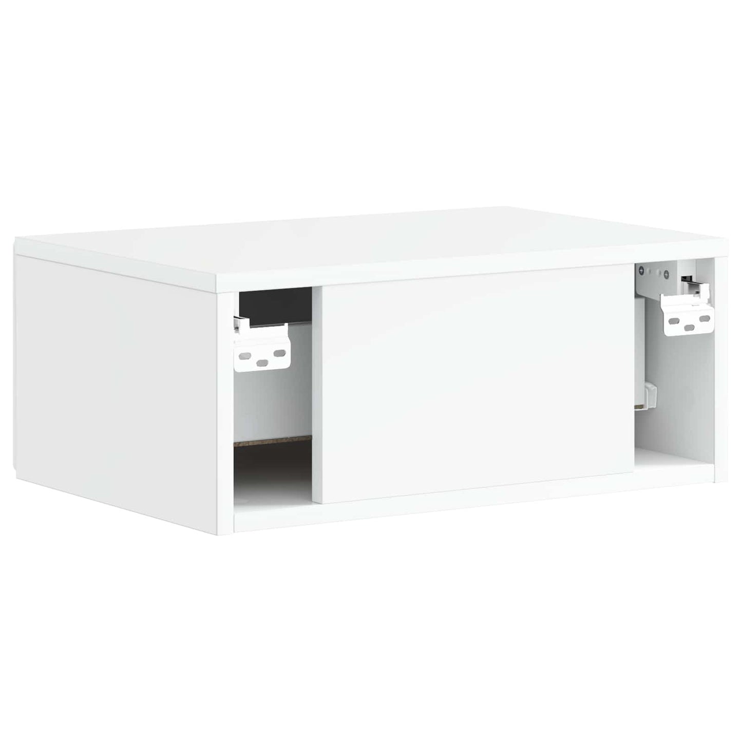 Vegghengt Nattbord 2 pcs Høgglans hvit 49 x 34,5 x 20 cm