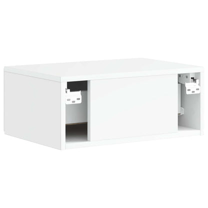 Vegghengt Nattbord 2 pcs Høgglans hvit 49 x 34,5 x 20 cm
