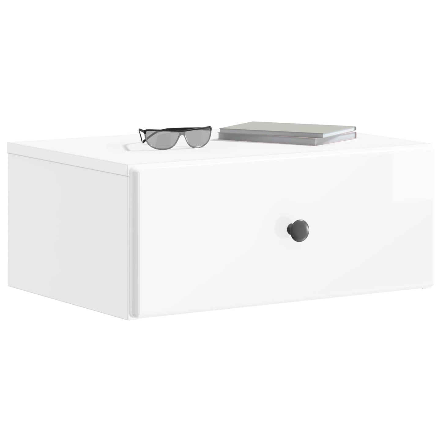 Vegghengt Nattbord 2 pcs Høgglans hvit 49 x 34,5 x 20 cm